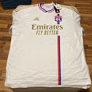 adidas Lyon 23/24 Home Soccer Jersey (NWT) Mens XXL